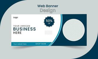 Web banner template and social media post banner template vector