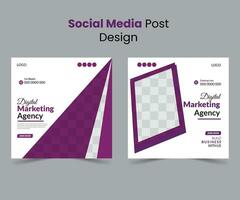 Corporate Social media post design template, business marketing post design layout, Company profile post bundle Pro Vector