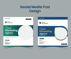 Corporate Social media post design template, business marketing post design layout, Company profile post bundle Pro Vector