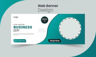 Web banner template and social media post banner template vector