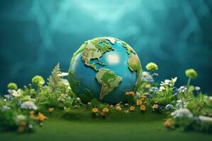 AI generated World environment and earth day concept with globe photo