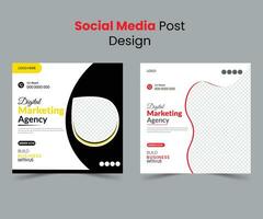 Corporate Social media post design template, business marketing post design layout, Company profile post bundle Pro Vector