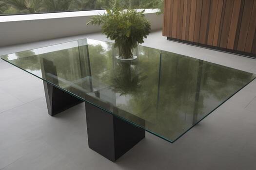 AI generated Three onions on a wooden table in front of a solid color background. ai generative photo