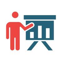 Presentation Glyph Two Color Icon Design vector