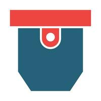 Pocket Glyph Two Color Icon Design vector