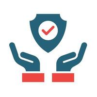 Safe Glyph Two Color Icon Design vector