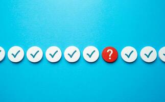Unknown readiness status. A complicated matter. An unknown issue was identified during a check. Mistake correction. Something wrong. Workplace safety. Potential risks. photo