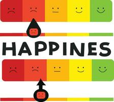 free vector Happiness Level Indicator With Emoji Face And 5 Color Levels Vector