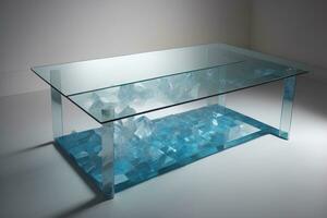 AI generated a glass table in a room. ai generative photo