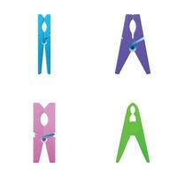 Clothes peg icons set cartoon vector. Colorful clothespin collection vector