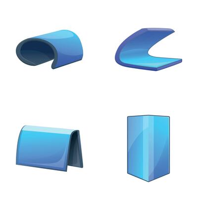 Foldable smartphone icons set cartoon vector. Smartphone with flexible screen