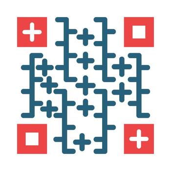 Qr Code Glyph Two Color Icon Design vector