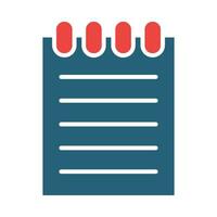 Notepad Glyph Two Color Icon Design vector
