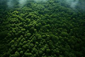 AI generated Aerial view of green forest. Top view of dense forest, Aerial view of a forest, AI Generated photo