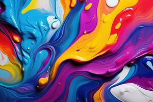 AI generated Colorful paint splashes on white background. Abstract colorful background, Abstract colorful background, Liquid paint, AI Generated photo