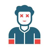 Man Avatar Glyph Two Color Icon Design vector