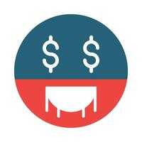 Greed Glyph Two Color Icon Design vector