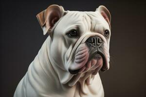 AI generated White labrador retriever dog portrait on a solid color background. Studio shot. generative ai photo