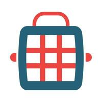 Pet Carrier Glyph Two Color Icon Design vector