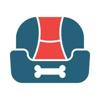 Pet Bed Glyph Two Color Icon Design vector