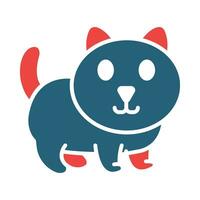 Cat Glyph Two Color Icon Design vector