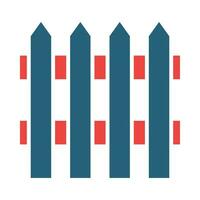 Fence Glyph Two Color Icon Design vector