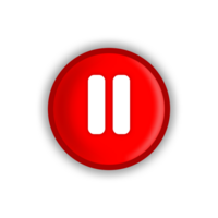 rood cirkel pauze knop transparant achtergrond png