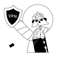 Trendy VPN Security vector