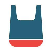 Plastic Bag Glyph Two Color Icon Design vector