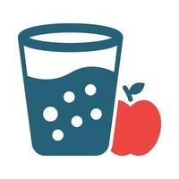 Apple Juice Glyph Two Color Icon Design vector