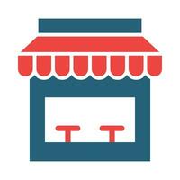 Storefront Glyph Two Color Icon Design vector