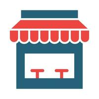 Storefront Glyph Two Color Icon Design vector