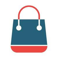 Shopping Bag Glyph Two Color Icon Design vector