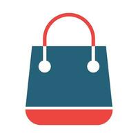 compras bolso glifo dos color icono diseño vector