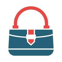 Fashionable Bag Glyph Two Color Icon Design vector