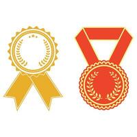 Illustration of a set of medals with ribbons vector