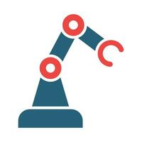 Robotic Arm Glyph Two Color Icon Design vector