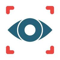 Eye Scan Glyph Two Color Icon Design vector