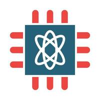Quantum Computing Glyph Two Color Icon Design vector