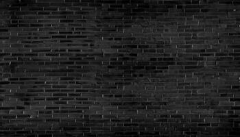 Abstract black brick wall pattern background and black backdrop, Blank copy space. photo