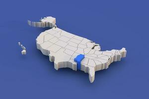 Misisipí estado de Estados Unidos mapa con blanco estados un 3d unido estados de America mapa foto