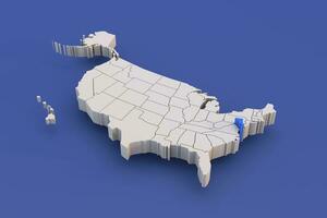 Maryland state of USA map with white states a 3D united states of america map photo