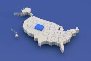 Colorado state of USA map with white states a 3D united states of america map photo