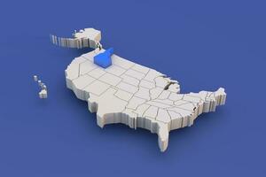 Idaho state of USA map with white states a 3D united states of america map photo