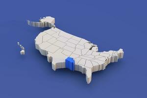 Louisiana state of USA map with white states a 3D united states of america map photo