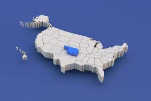 Oklahoma estado de Estados Unidos mapa con blanco estados un 3d unido estados de America mapa foto