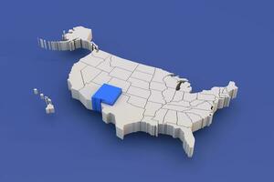 New Mexico state of USA map with white states a 3D united states of america map photo