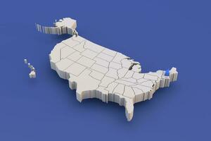 New Hampshire state and USA map with white states a 3D united states of america map photo