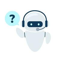 digital charla bot, robot asistente para cliente apoyo. concepto de virtual conversacion asistente para consiguiendo ayuda. vector ilustración aislado en blanco antecedentes.