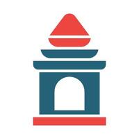 Temple Glyph Two Color Icon Design vector